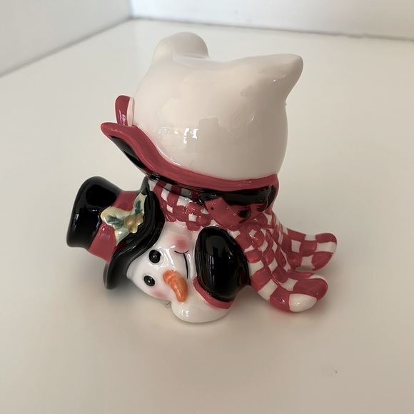 Fitz and Floyd, Holly Jolly Snowman, set of 3 with original box. Winter display! - Picture 3 of 15